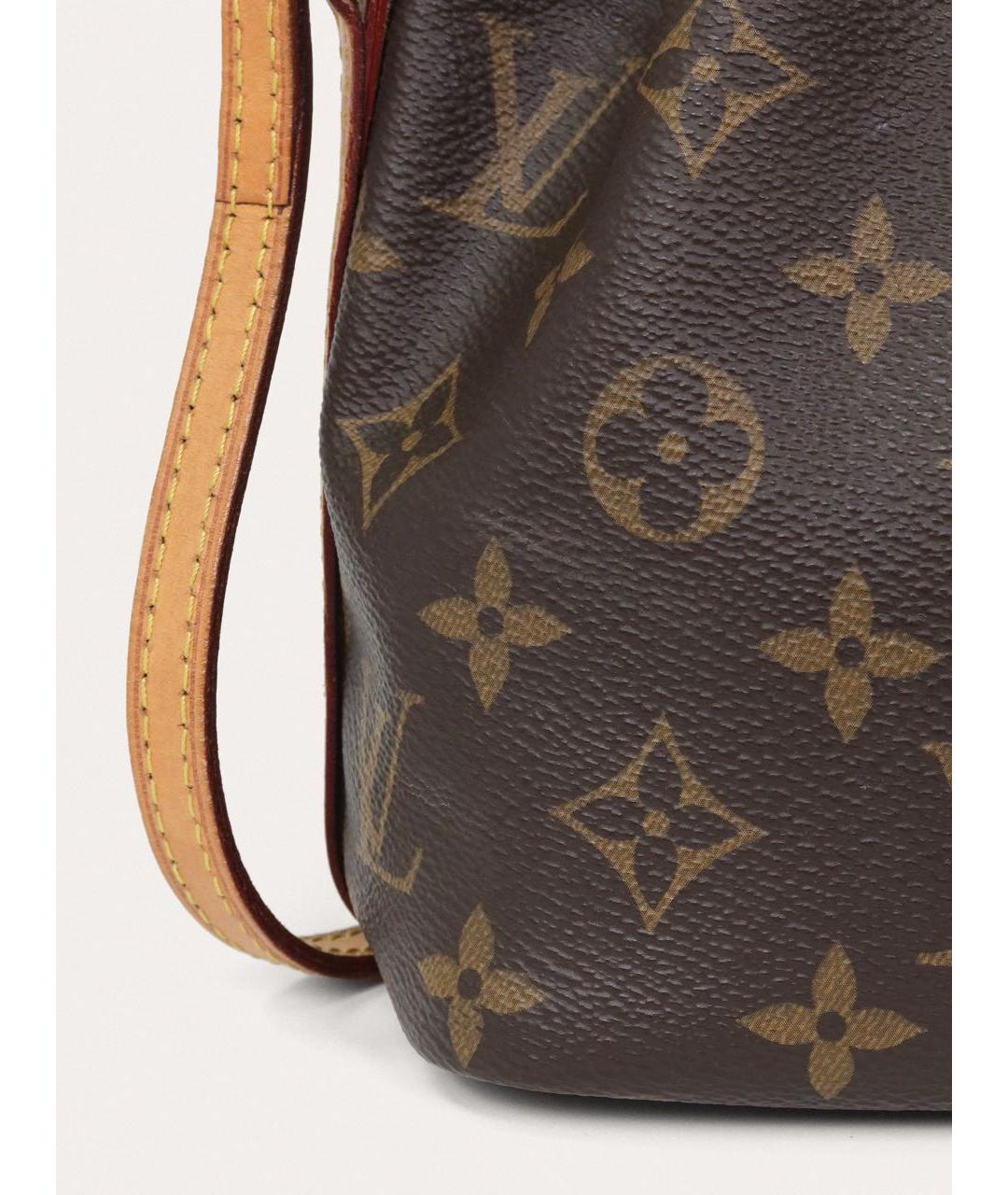 LOUIS VUITTON Коричневая кожаная сумка через плечо, фото 7