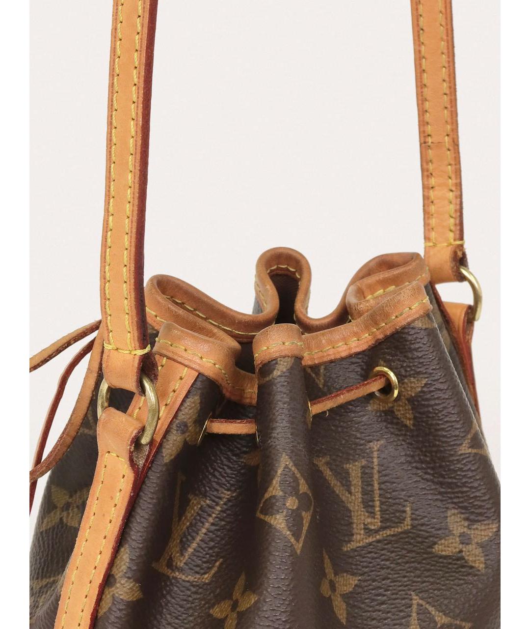 LOUIS VUITTON Коричневая кожаная сумка через плечо, фото 5