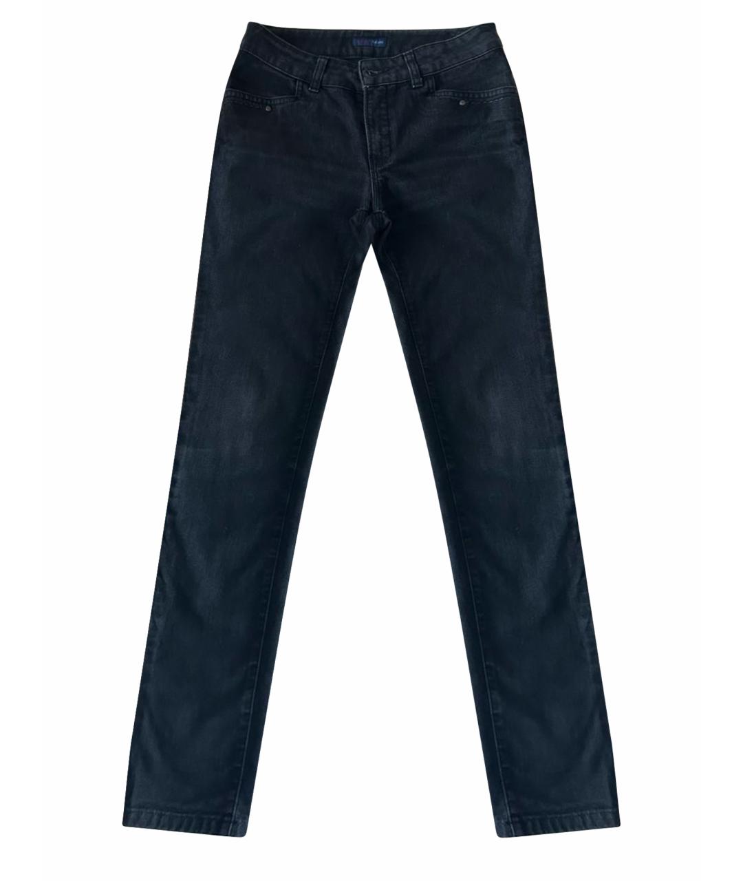 TRUSSARDI JEANS Черные хлопко-эластановые джинсы слим, фото 1