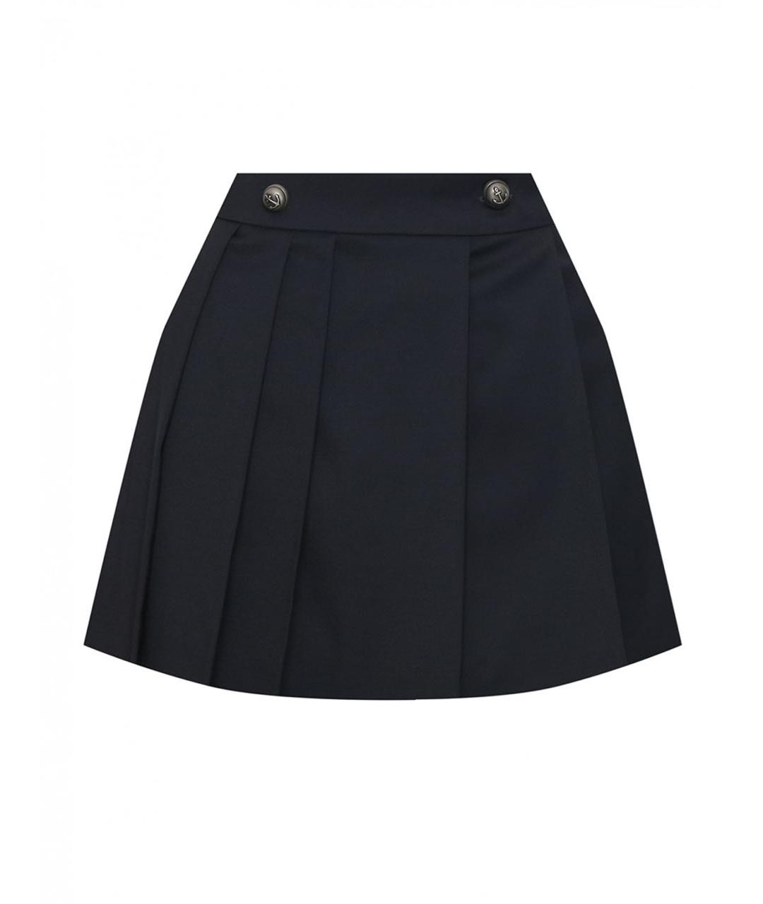 SPORTMAX Синяя шерстяная юбка мини, фото 4