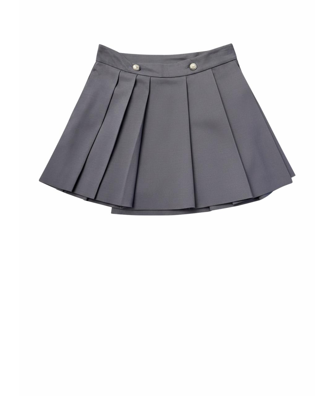 SPORTMAX Синяя шерстяная юбка мини, фото 1