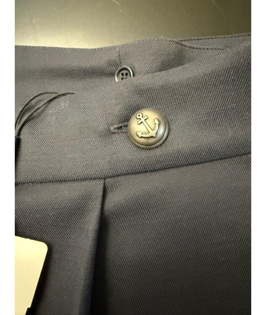 SPORTMAX Синяя шерстяная юбка мини, фото 2