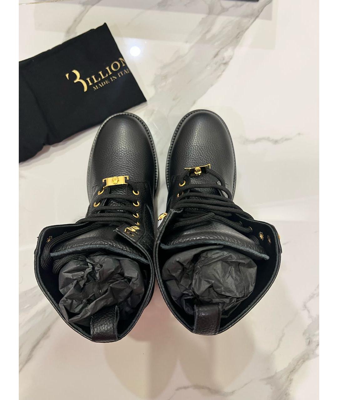 BILLIONAIRE Черные кожаные высокие ботинки, фото 3