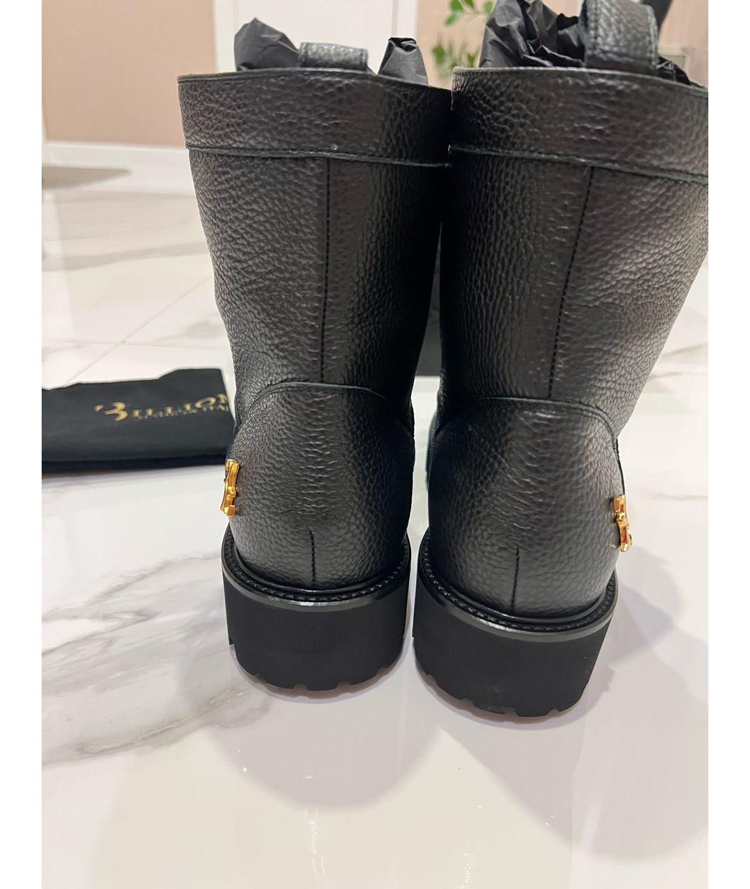 BILLIONAIRE Черные кожаные высокие ботинки, фото 4