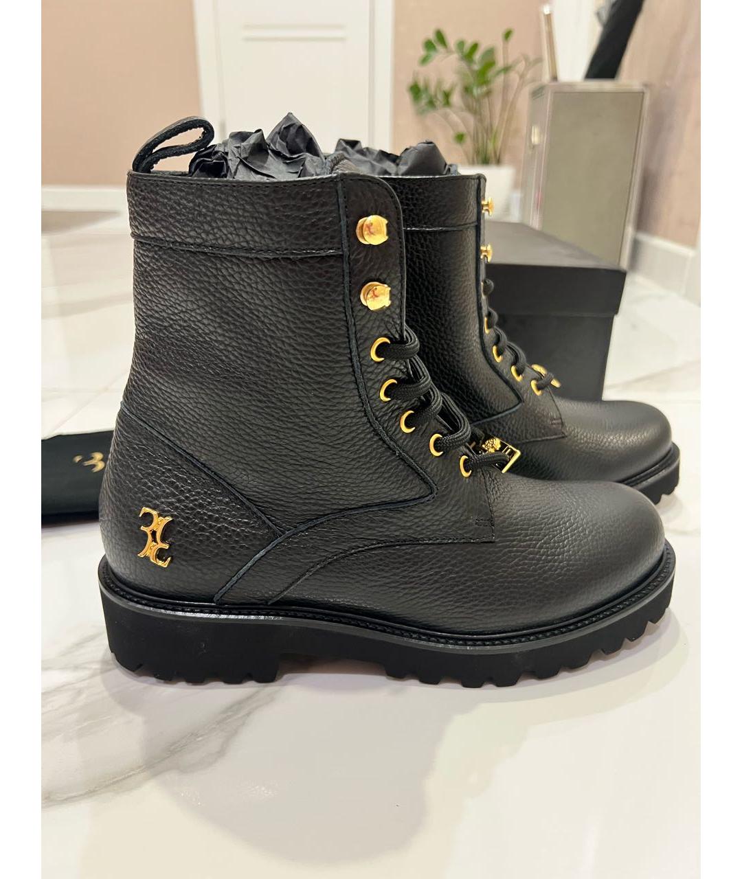 BILLIONAIRE Черные кожаные высокие ботинки, фото 5