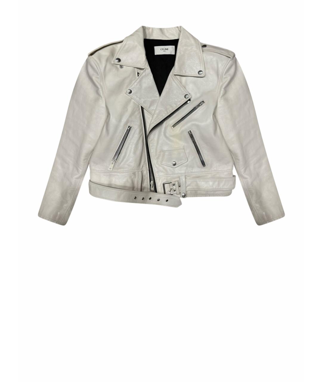 CELINE Белая кожаная куртка, фото 1
