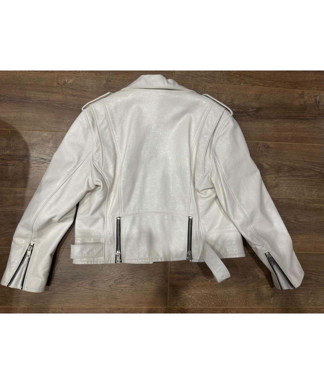 CELINE Белая кожаная куртка, фото 2