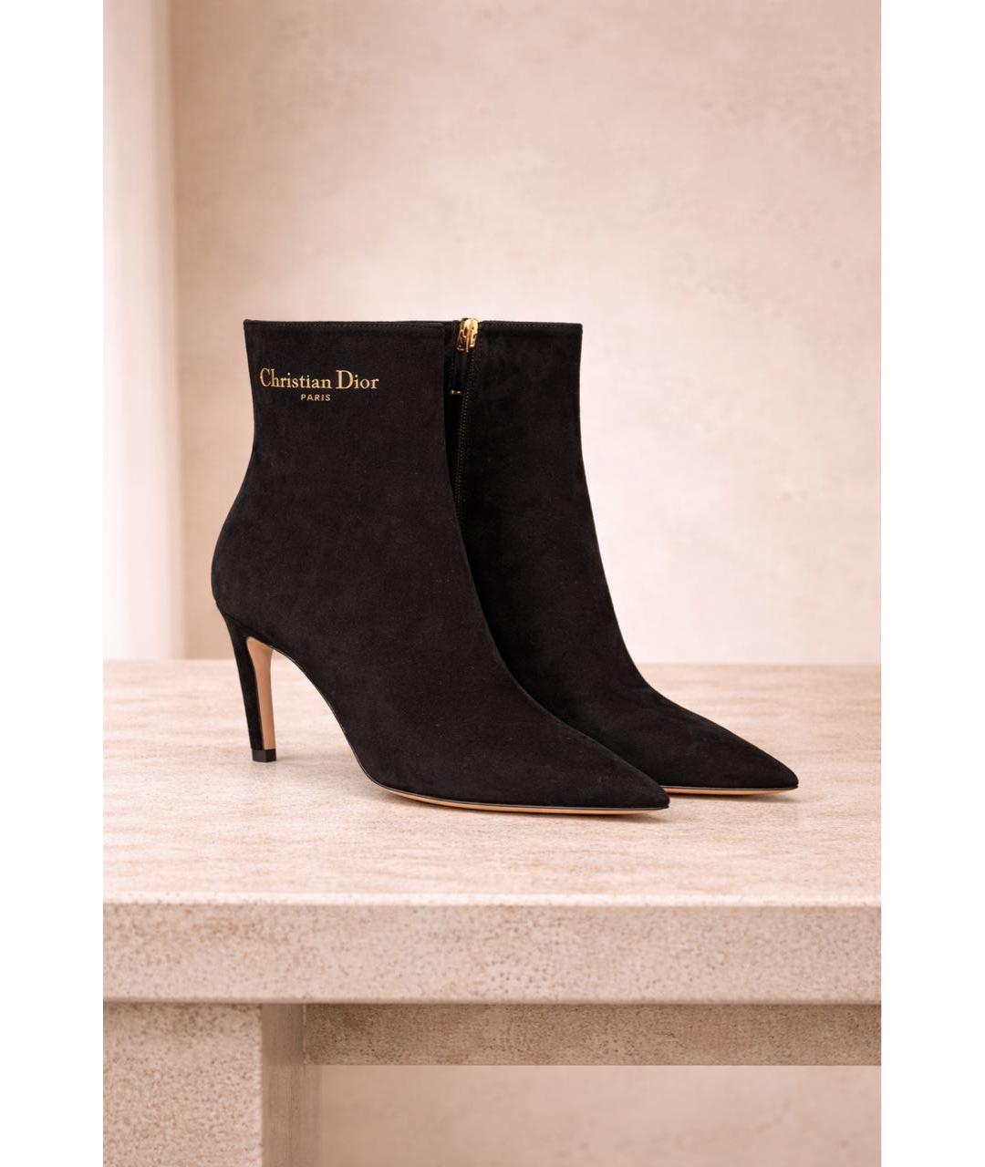 CHRISTIAN DIOR Черные замшевые ботильоны, фото 2