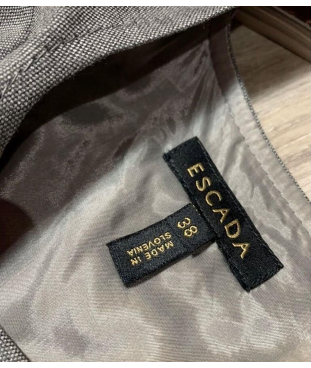 ESCADA Серое шерстяное повседневное платье, фото 5