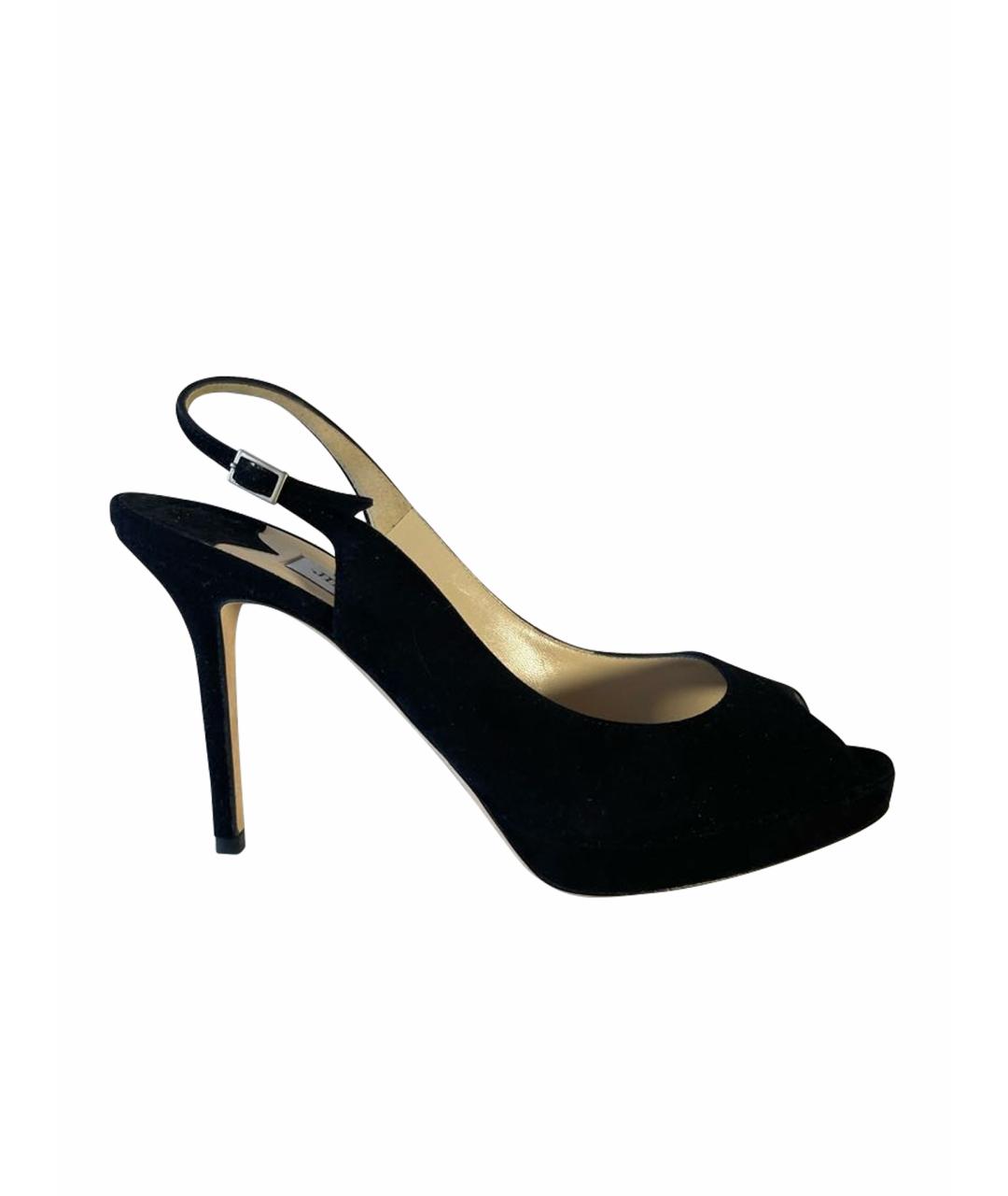 JIMMY CHOO Черные замшевые босоножки, фото 1