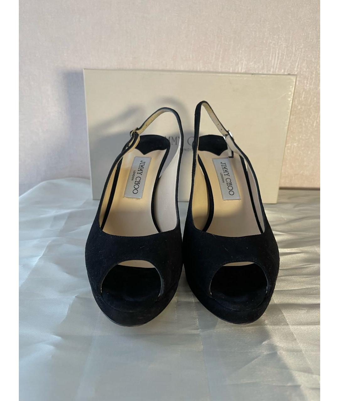 JIMMY CHOO Черные замшевые босоножки, фото 2