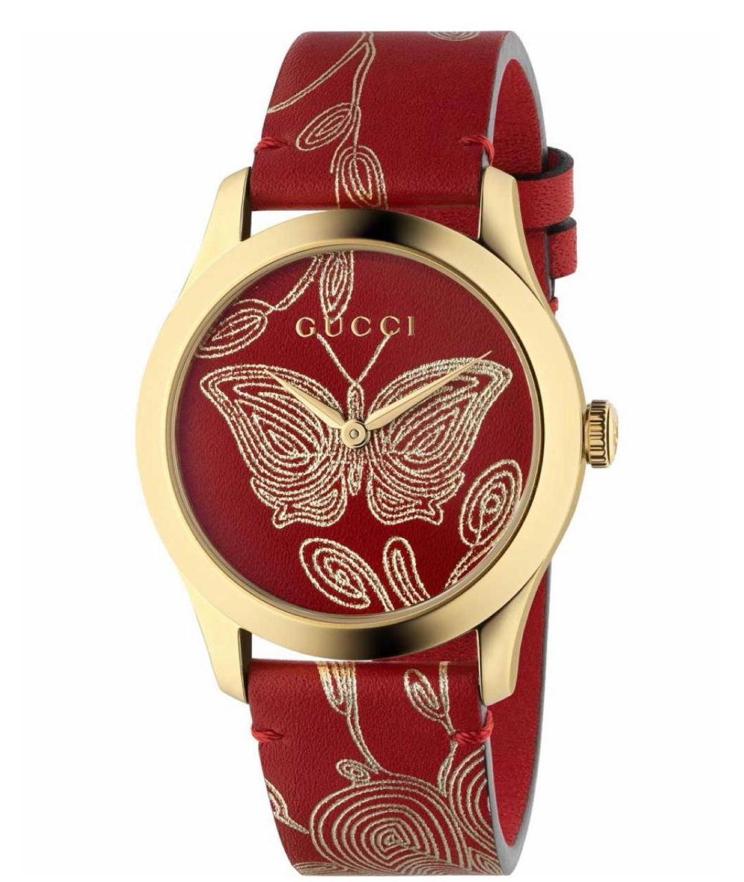 GUCCI Красные часы, фото 1