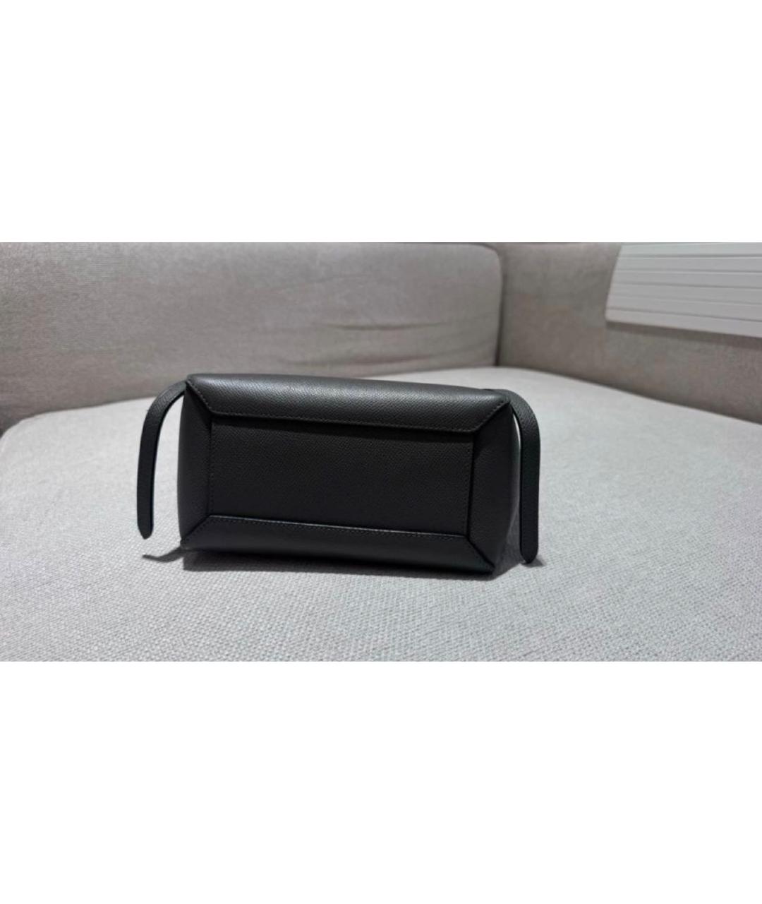 CELINE Серая кожаная сумка с короткими ручками, фото 6