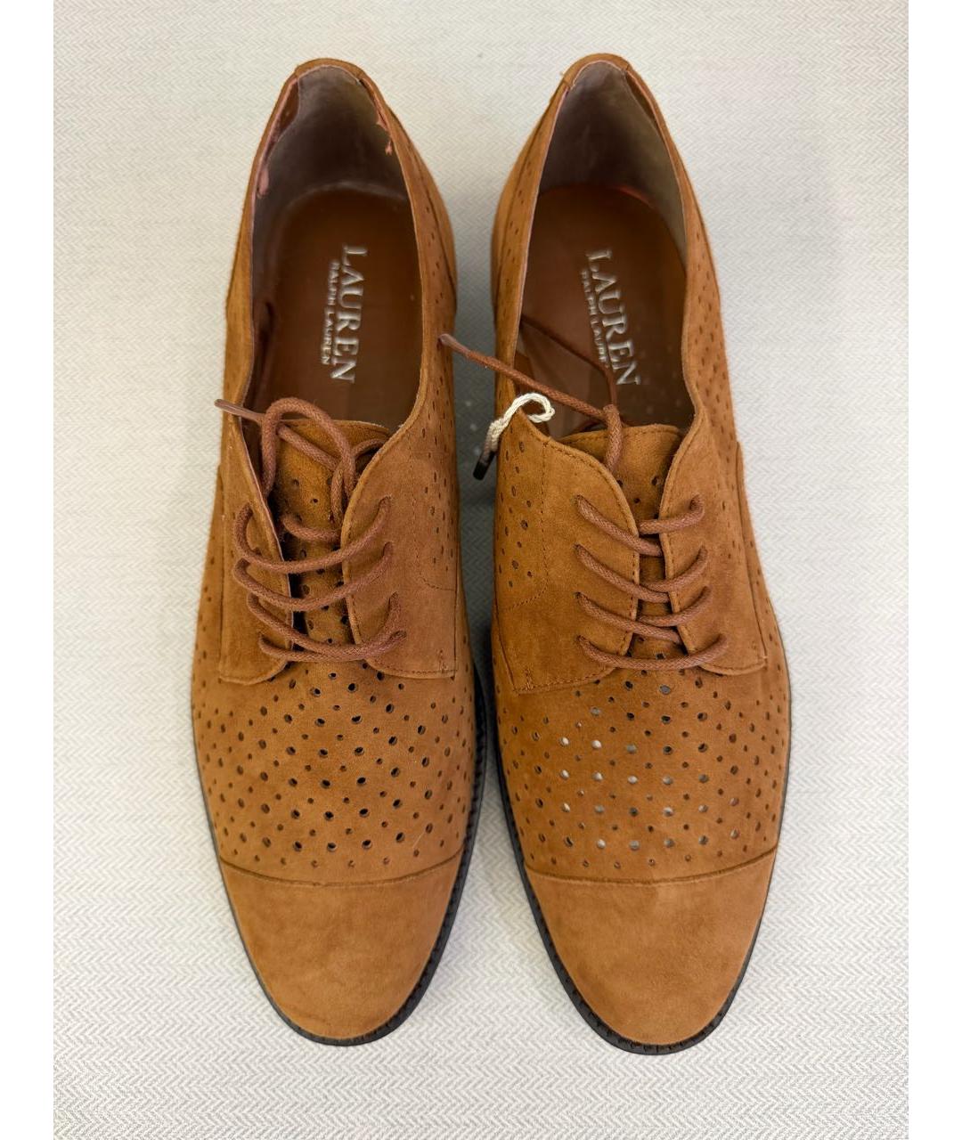 RALPH LAUREN Коричневые замшевые брогги и оксфорды, фото 2