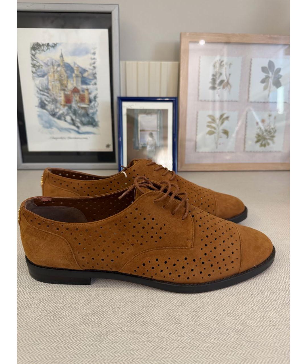 RALPH LAUREN Коричневые замшевые брогги и оксфорды, фото 6
