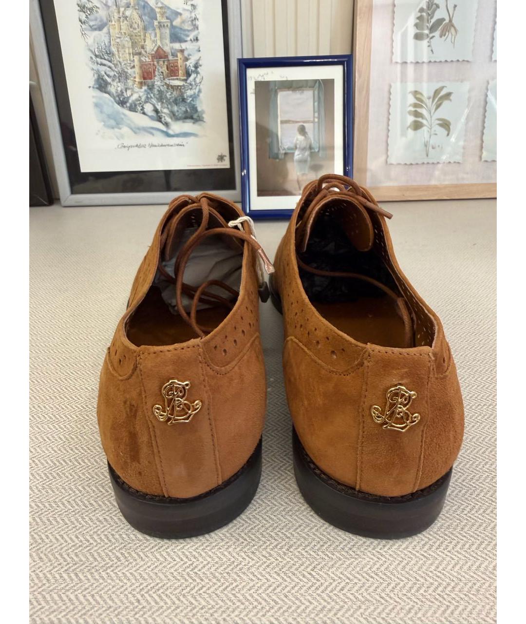 RALPH LAUREN Коричневые замшевые брогги и оксфорды, фото 4