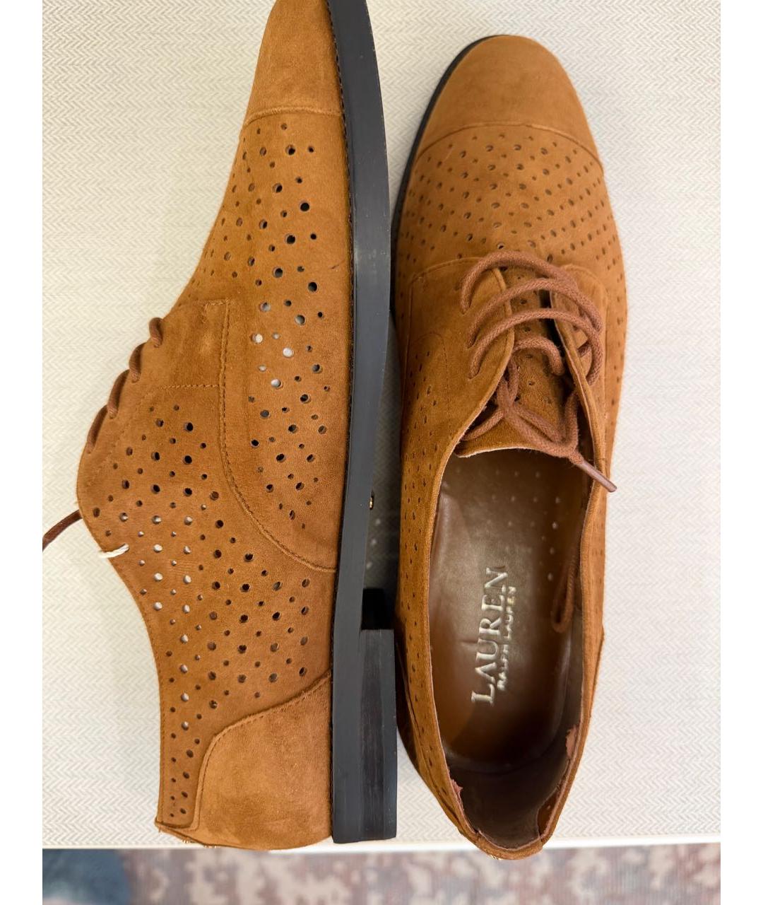 RALPH LAUREN Коричневые замшевые брогги и оксфорды, фото 3