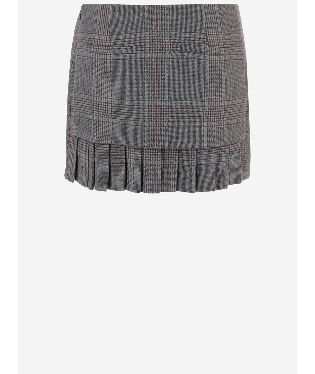 THE GARMENT Серая шерстяная юбка мини, фото 2