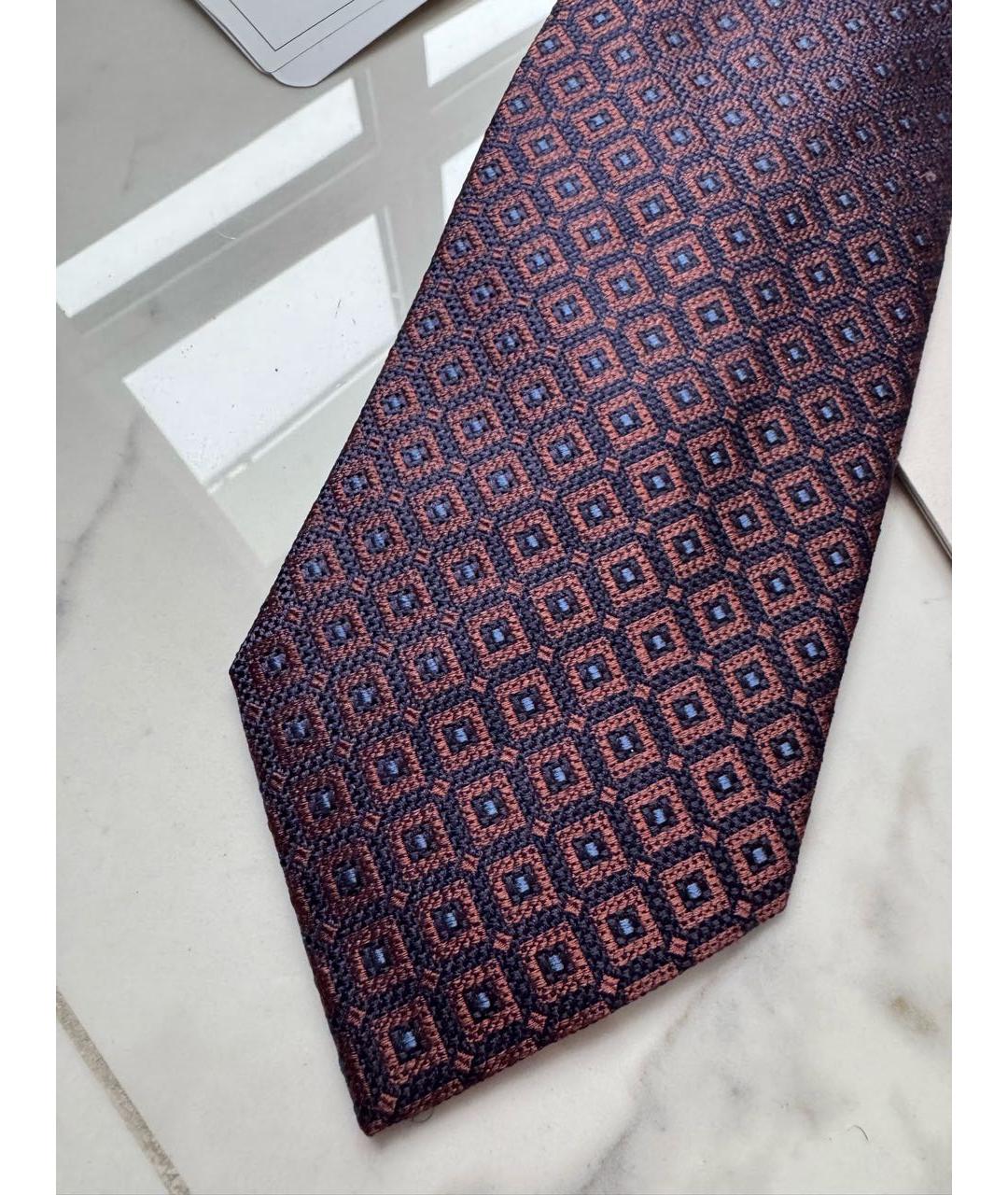 BRIONI Темно-синий шелковый галстук, фото 3