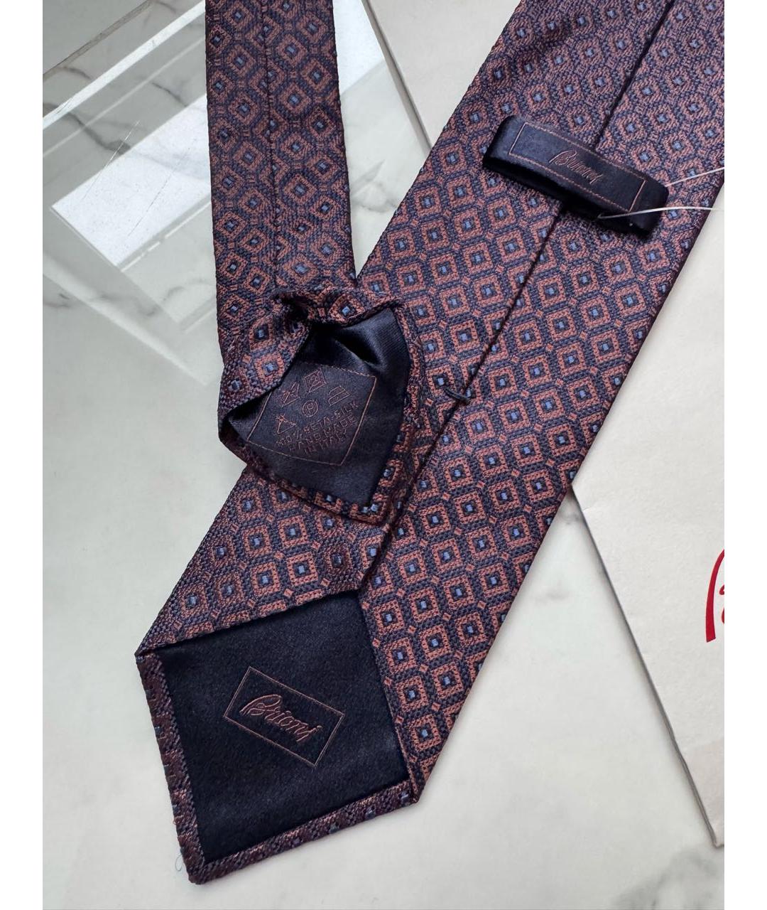 BRIONI Темно-синий шелковый галстук, фото 7