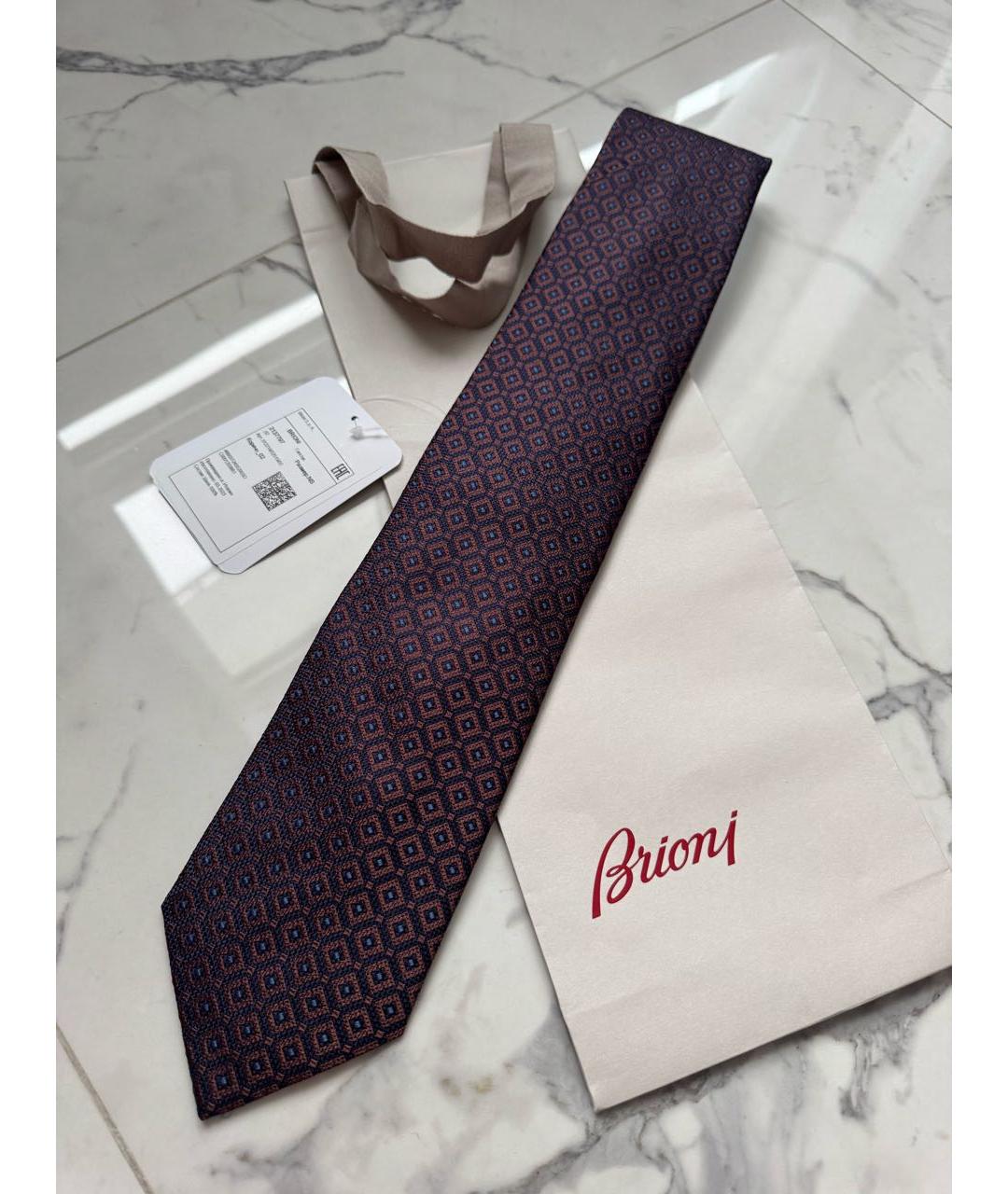 BRIONI Темно-синий шелковый галстук, фото 2