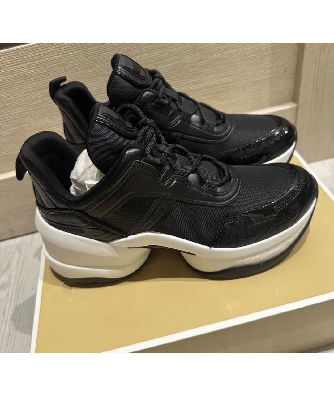 MICHAEL KORS Черные кроссовки из искусственной кожи, фото 7