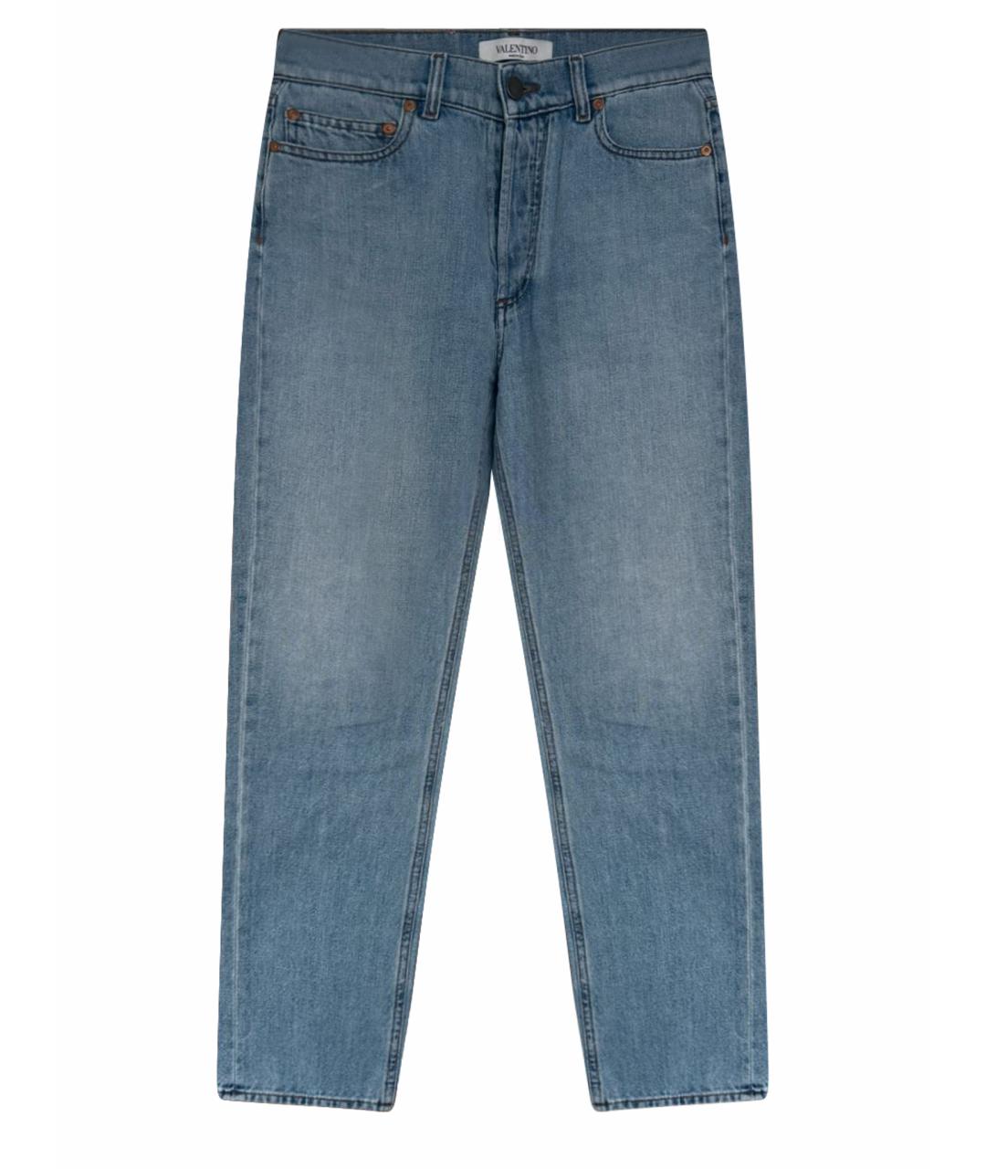 VALENTINO Голубые хлопковые прямые джинсы, фото 1