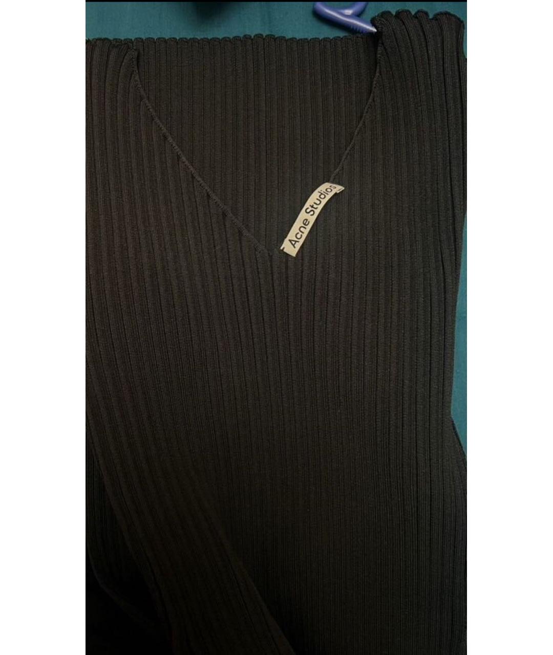 ACNE STUDIOS Черное хлопко-эластановое повседневное платье, фото 2