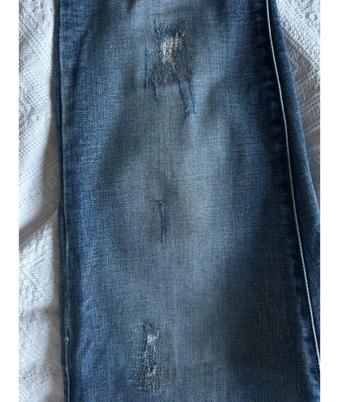 ARMANI JEANS Голубые хлопко-эластановые джинсы слим, фото 7