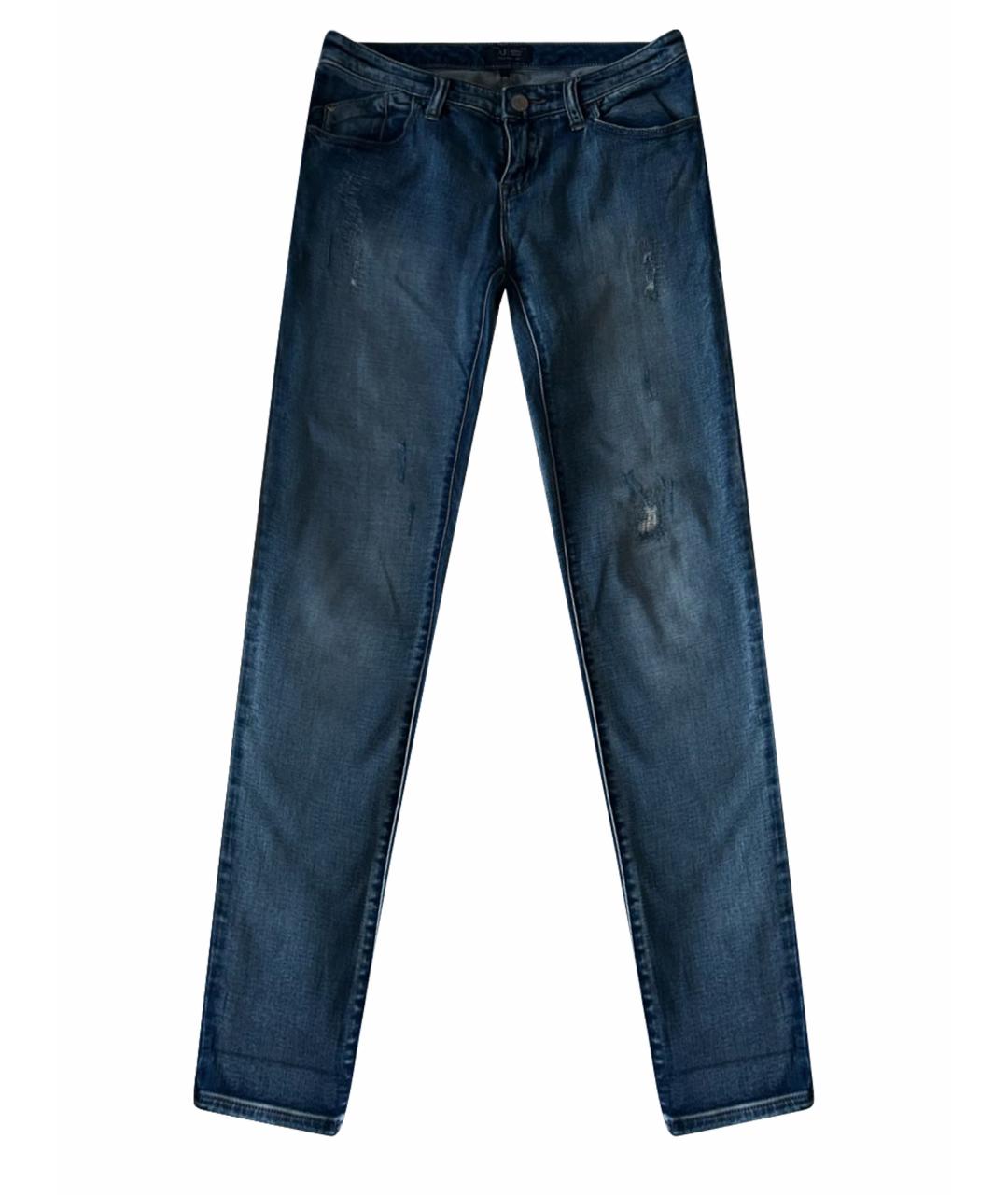 ARMANI JEANS Голубые хлопко-эластановые джинсы слим, фото 1