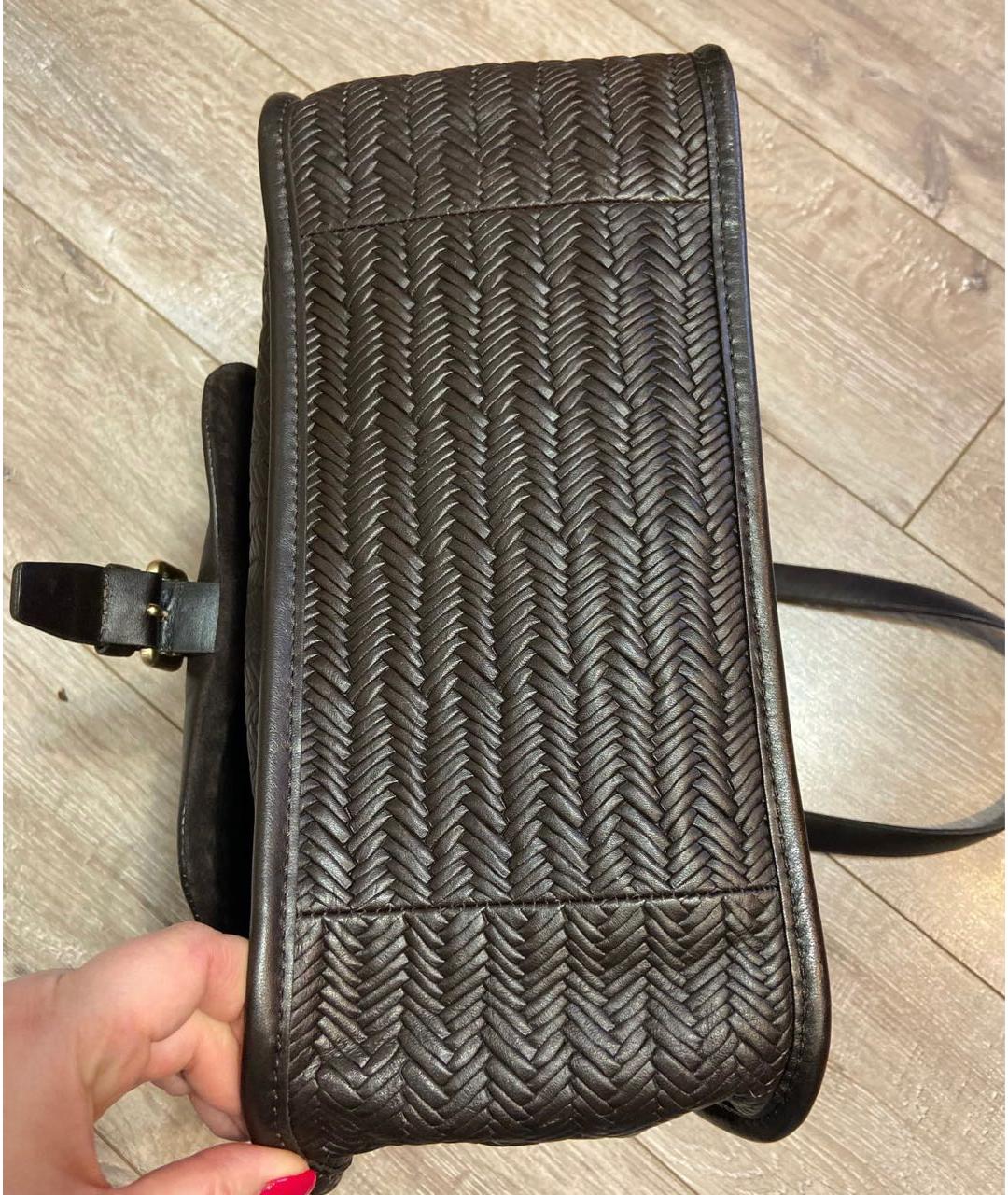 LONGCHAMP Коричневая кожаная сумка с короткими ручками, фото 2