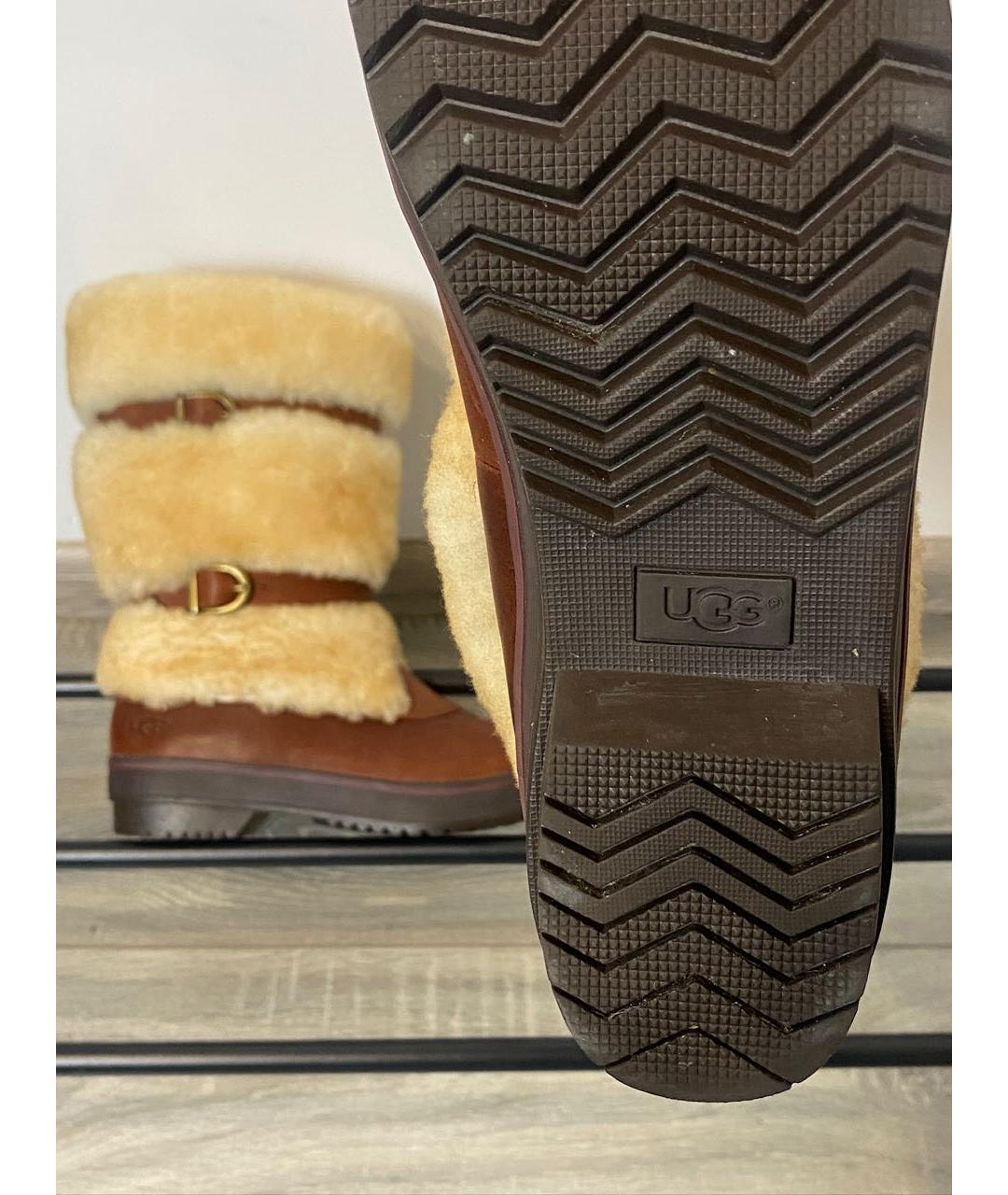 UGG AUSTRALIA Коричневые кожаные сапоги, фото 6