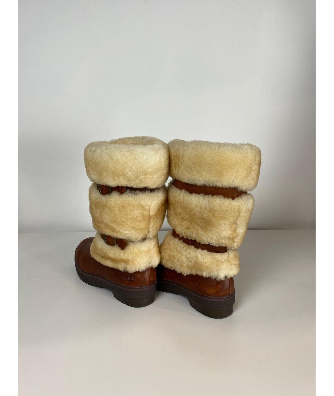 UGG AUSTRALIA Коричневые кожаные сапоги, фото 5
