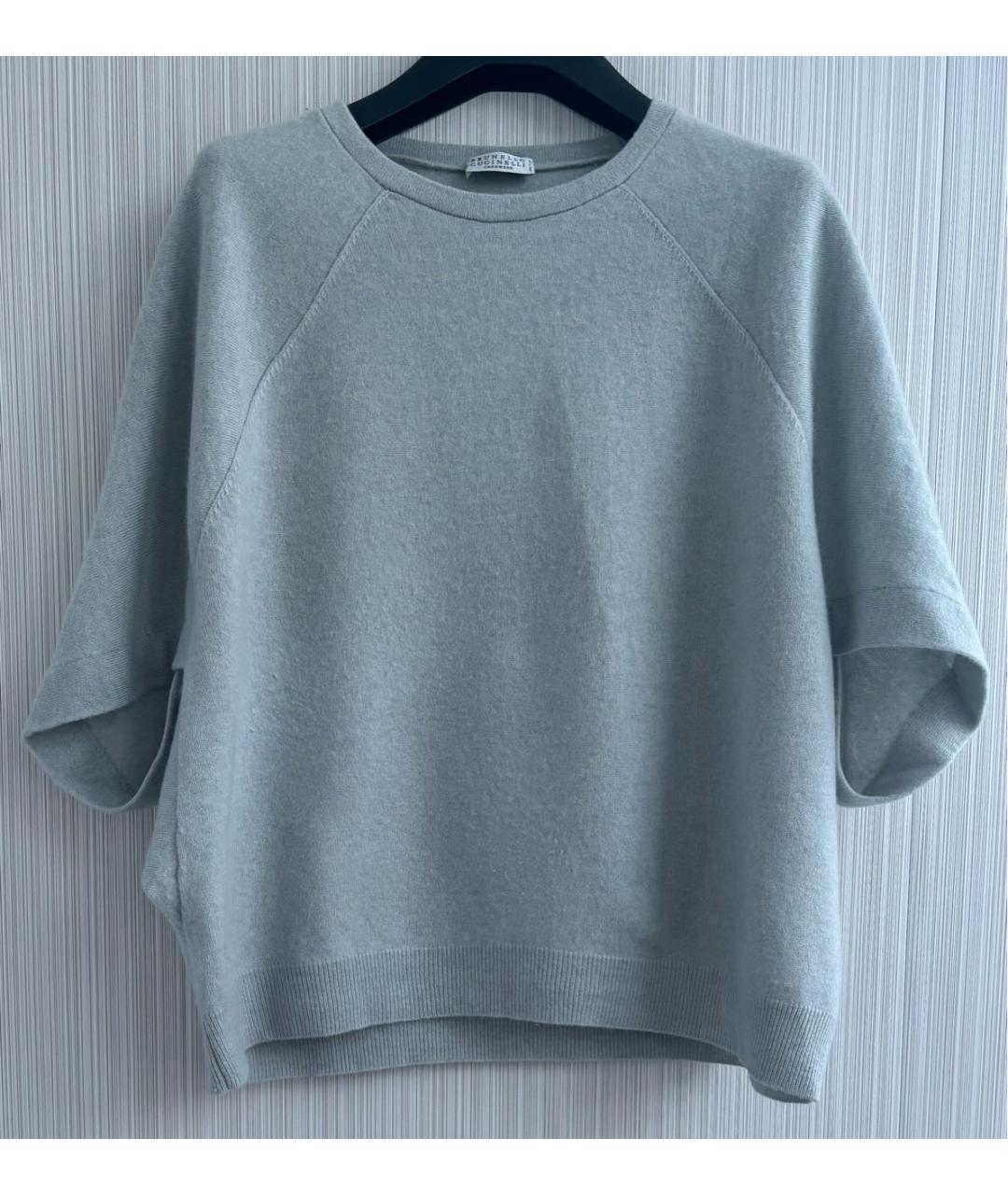 BRUNELLO CUCINELLI Голубой кашемировый джемпер / свитер, фото 9