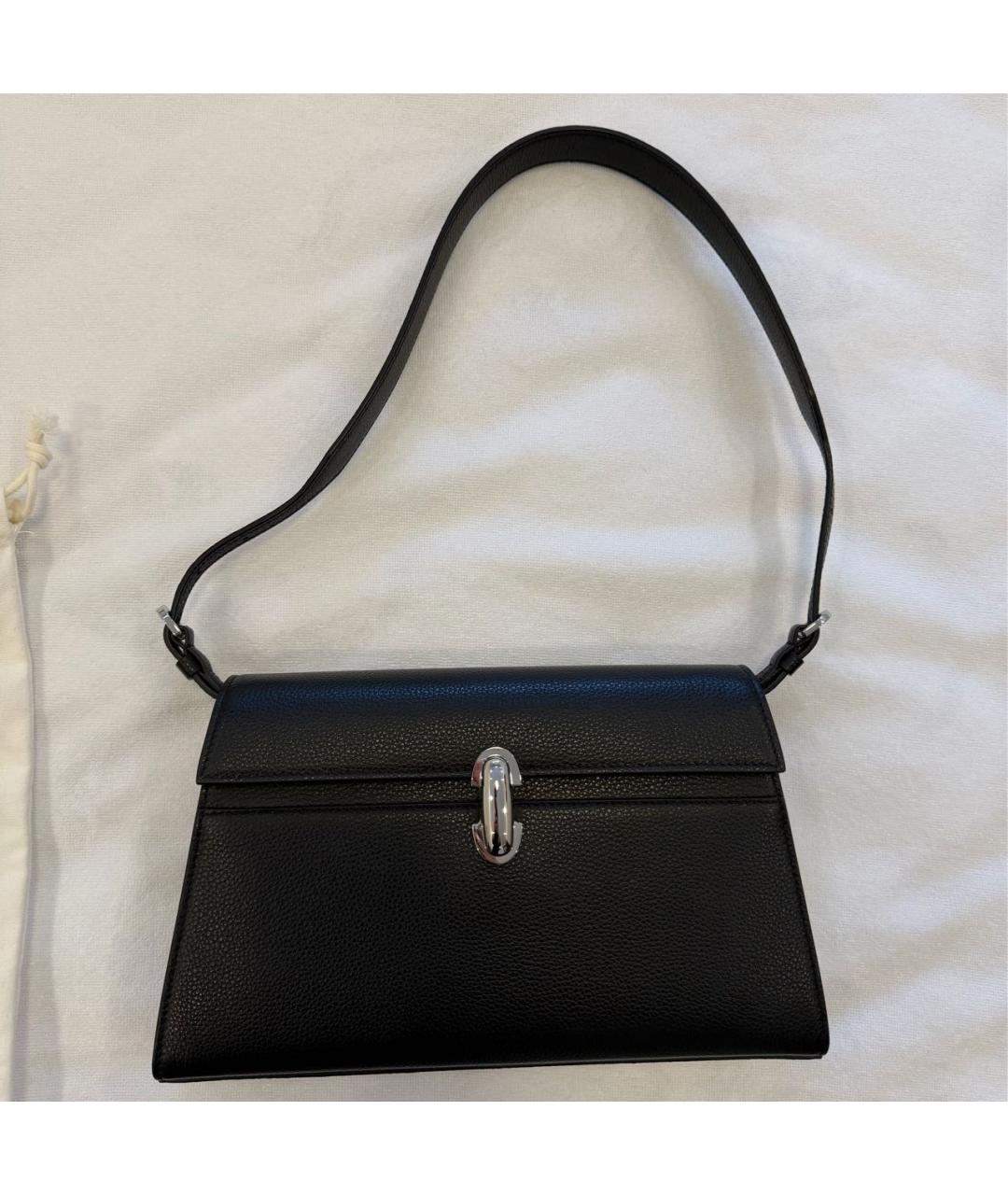 Savette Черная кожаная сумка с короткими ручками, фото 2