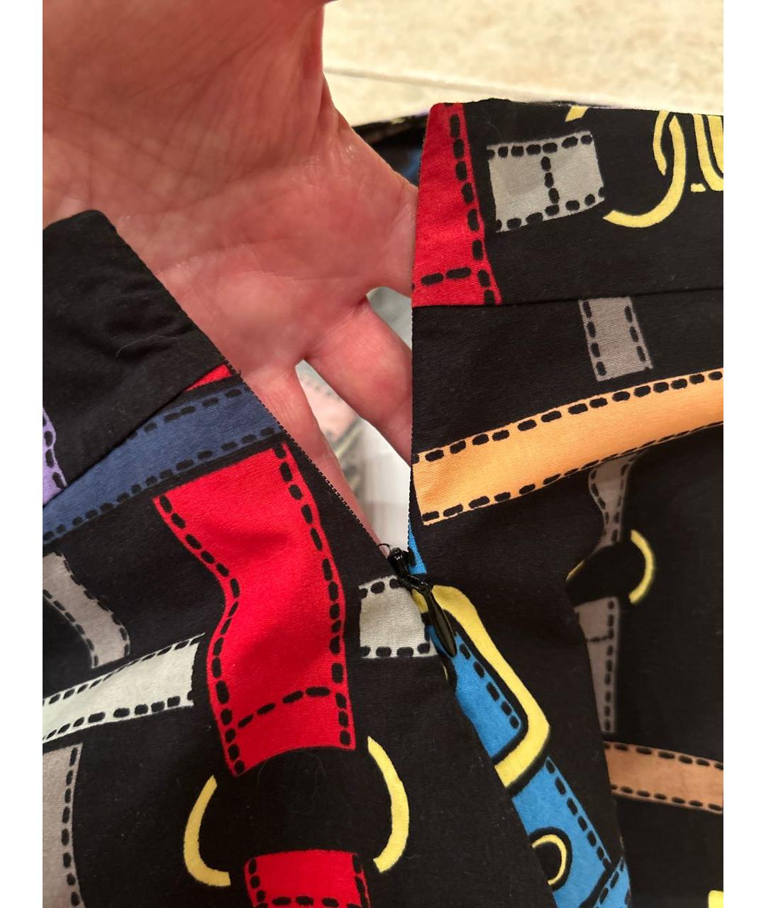 LOVE MOSCHINO Мульти хлопковая юбка мини, фото 3