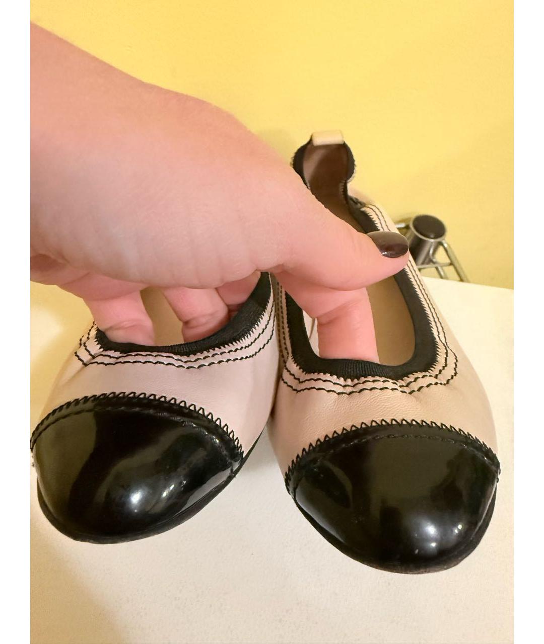 CHANEL Бежевые кожаные туфли, фото 5