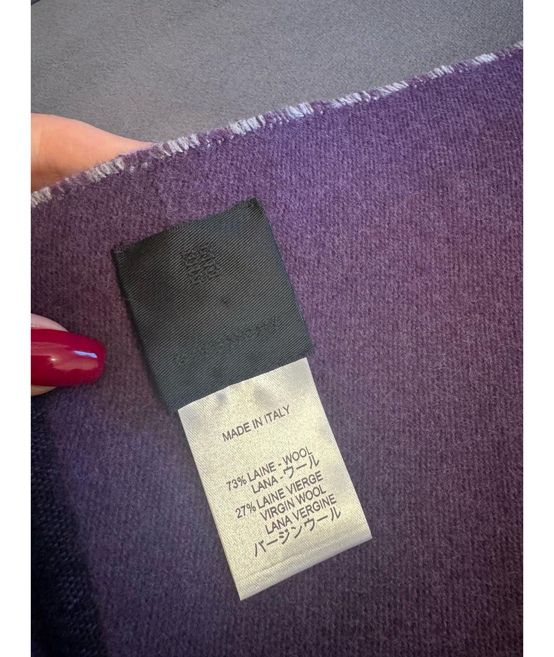 GIVENCHY Фиолетовый шерстяной шарф, фото 3