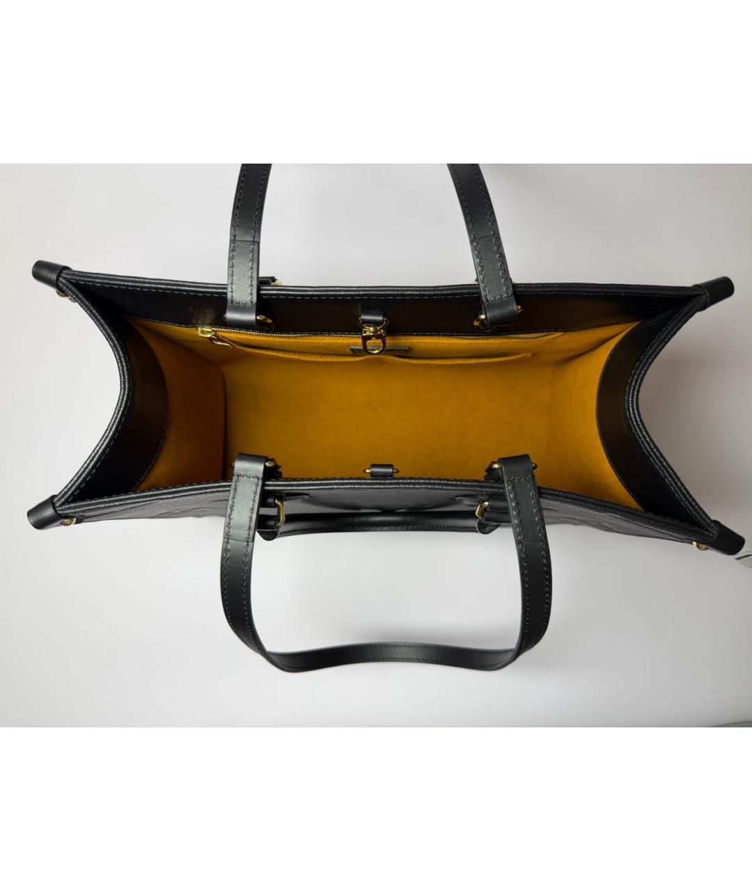 LOUIS VUITTON Черная кожаная сумка тоут, фото 4