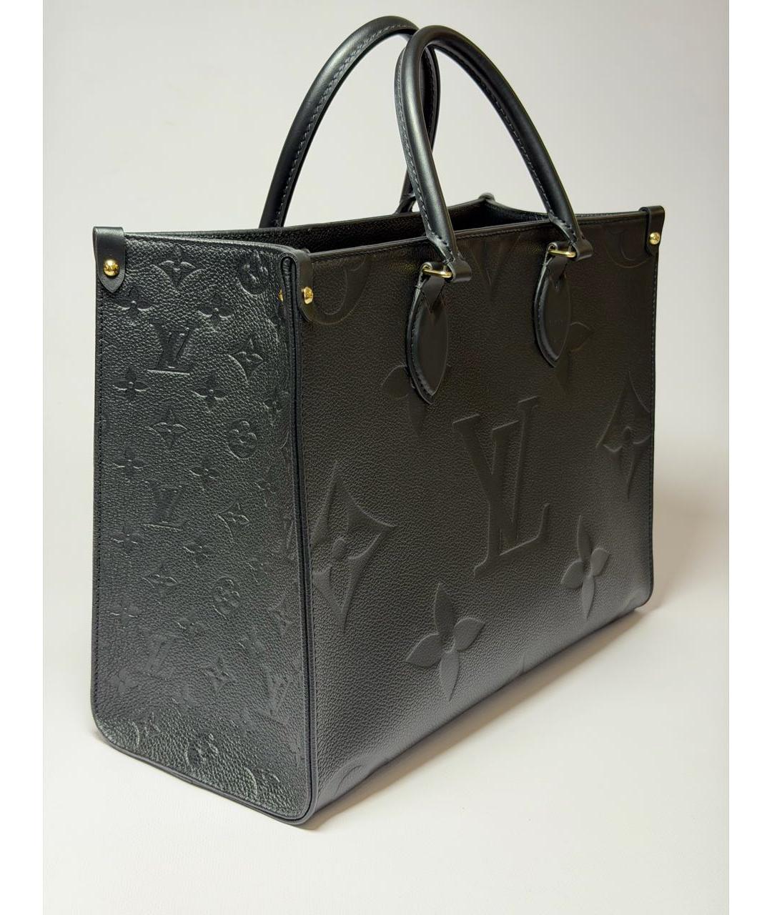 LOUIS VUITTON Черная кожаная сумка тоут, фото 2