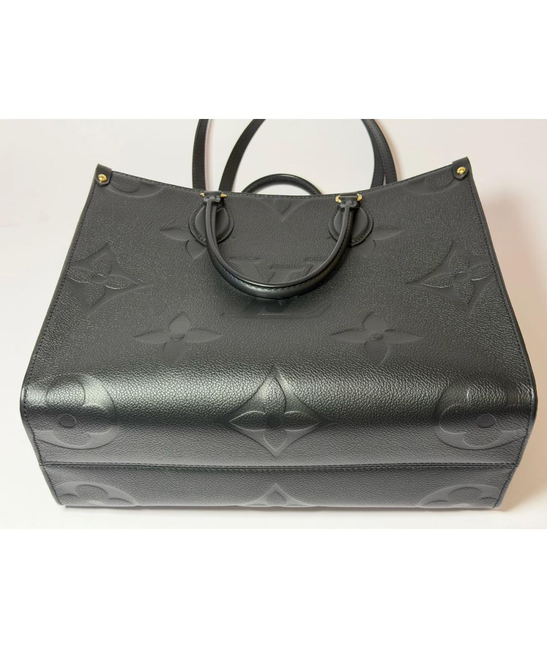 LOUIS VUITTON Черная кожаная сумка тоут, фото 6