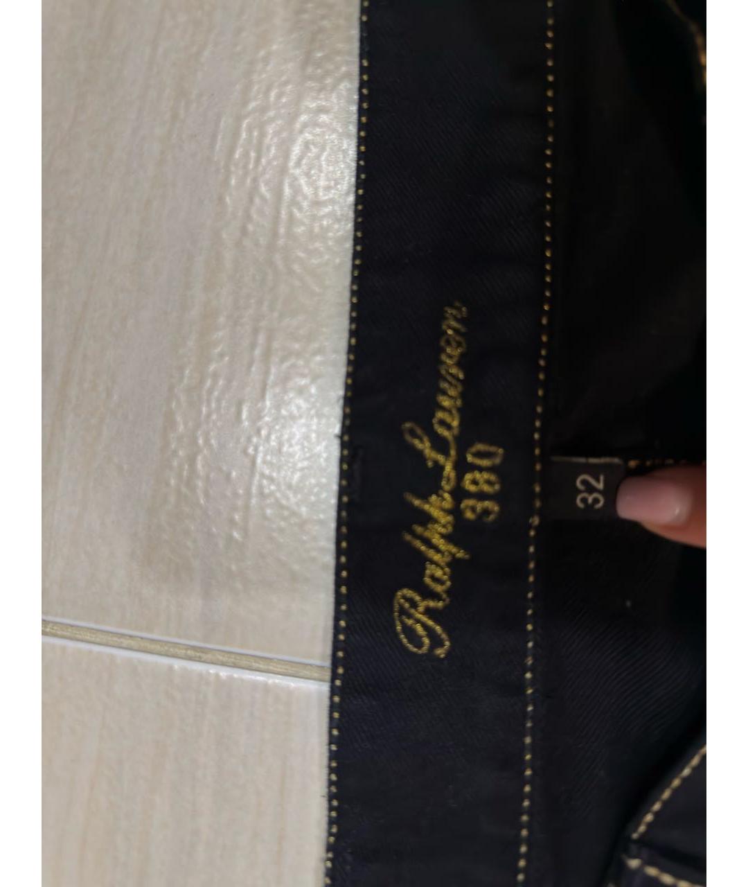 RALPH LAUREN Черные хлопковые джинсы клеш, фото 7