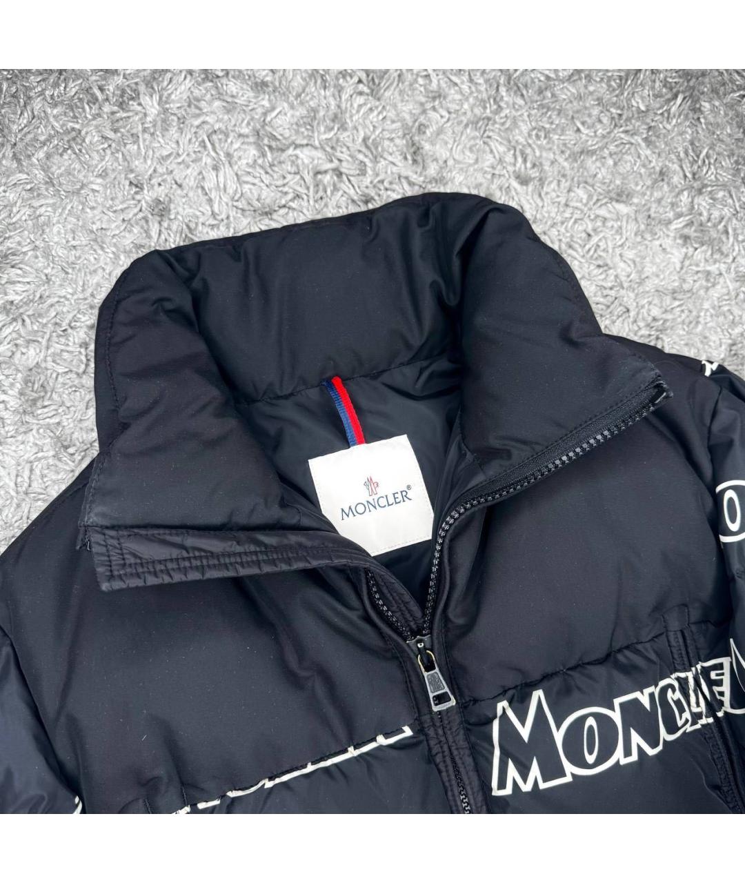 MONCLER Черный полиамидовый пуховик, фото 2
