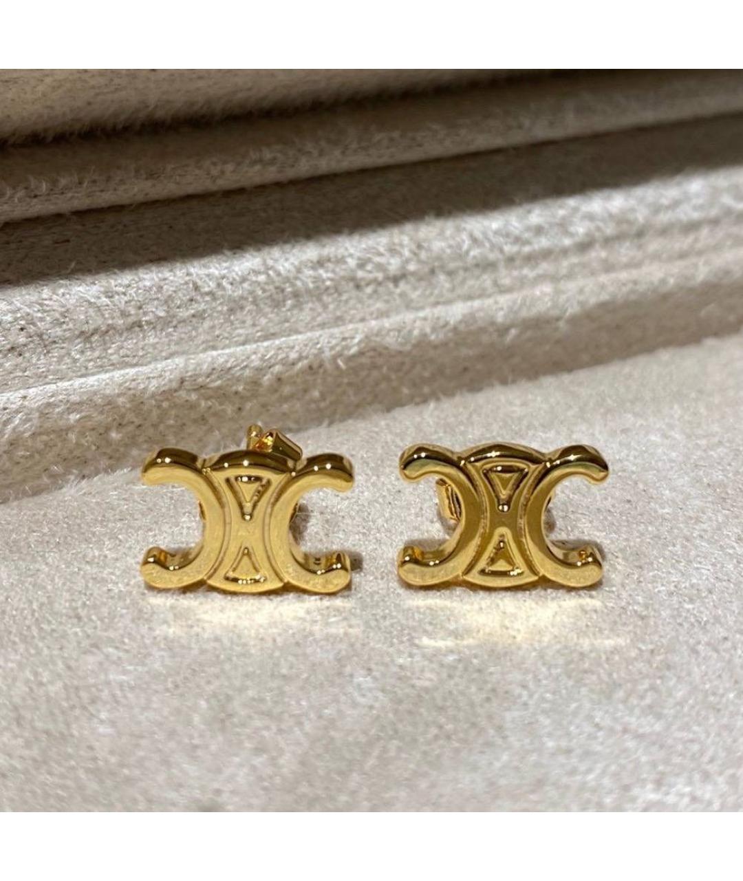 CELINE Золотые латунные серьги, фото 4