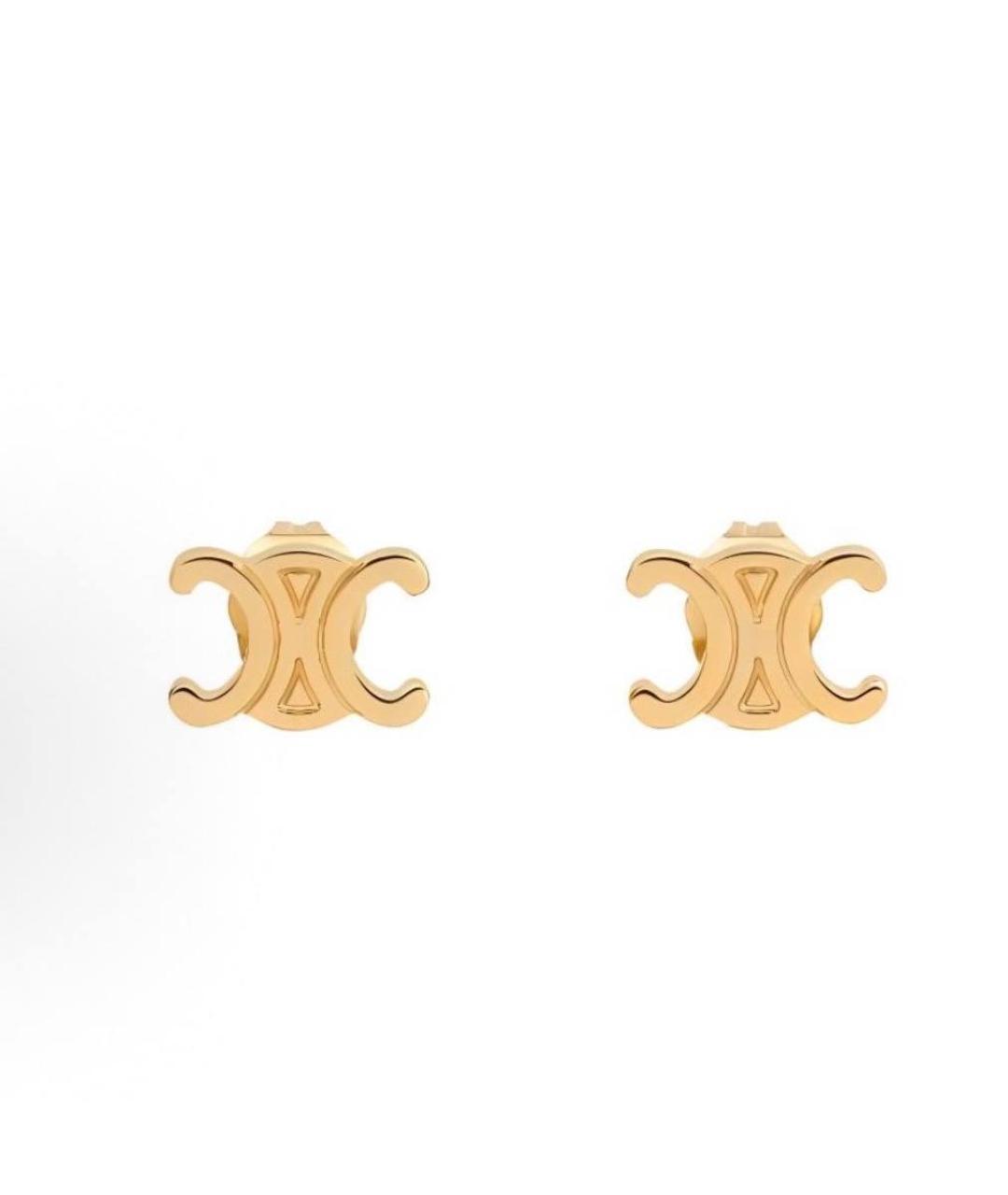 CELINE Золотые латунные серьги, фото 2