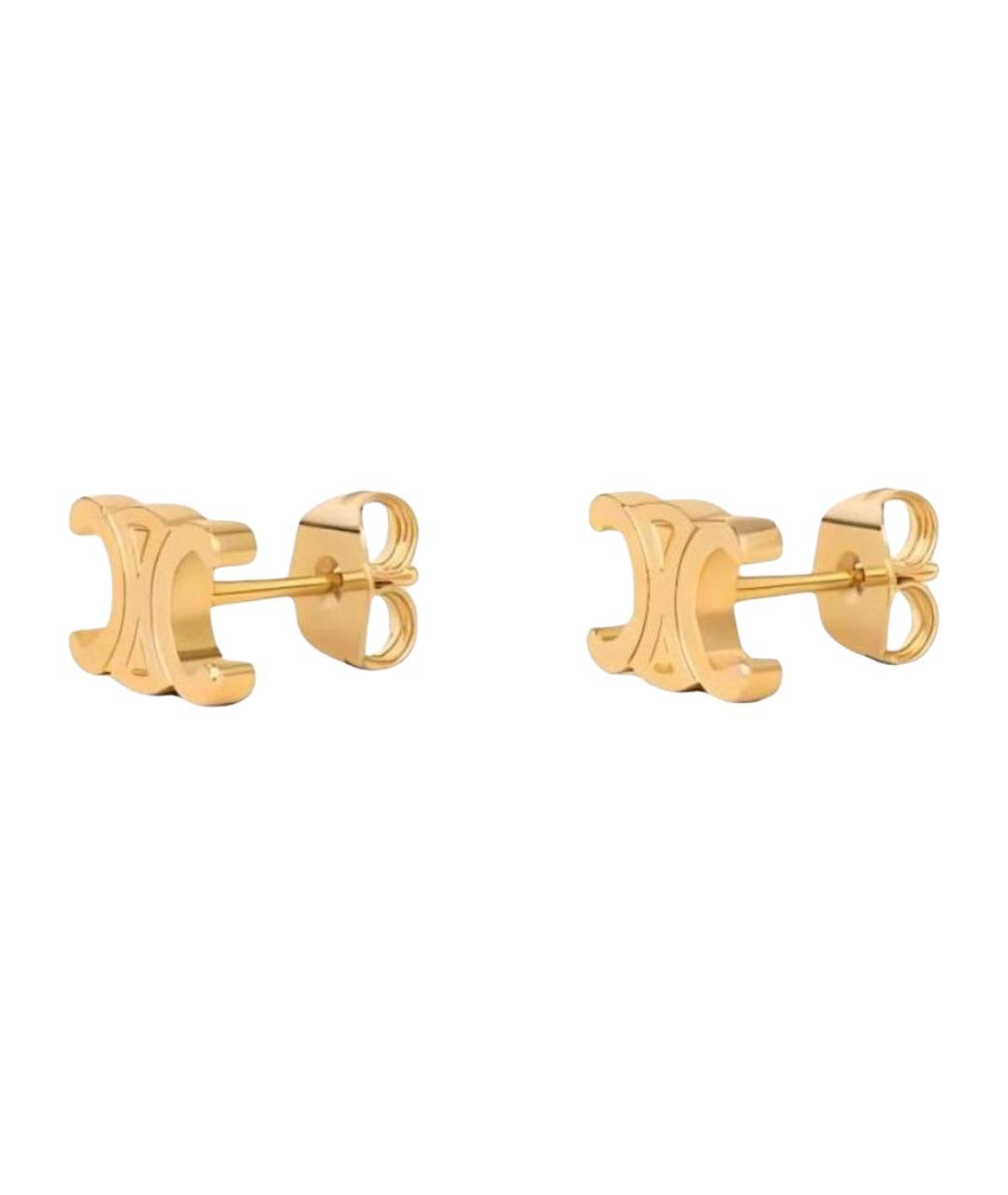 CELINE Золотые латунные серьги, фото 1
