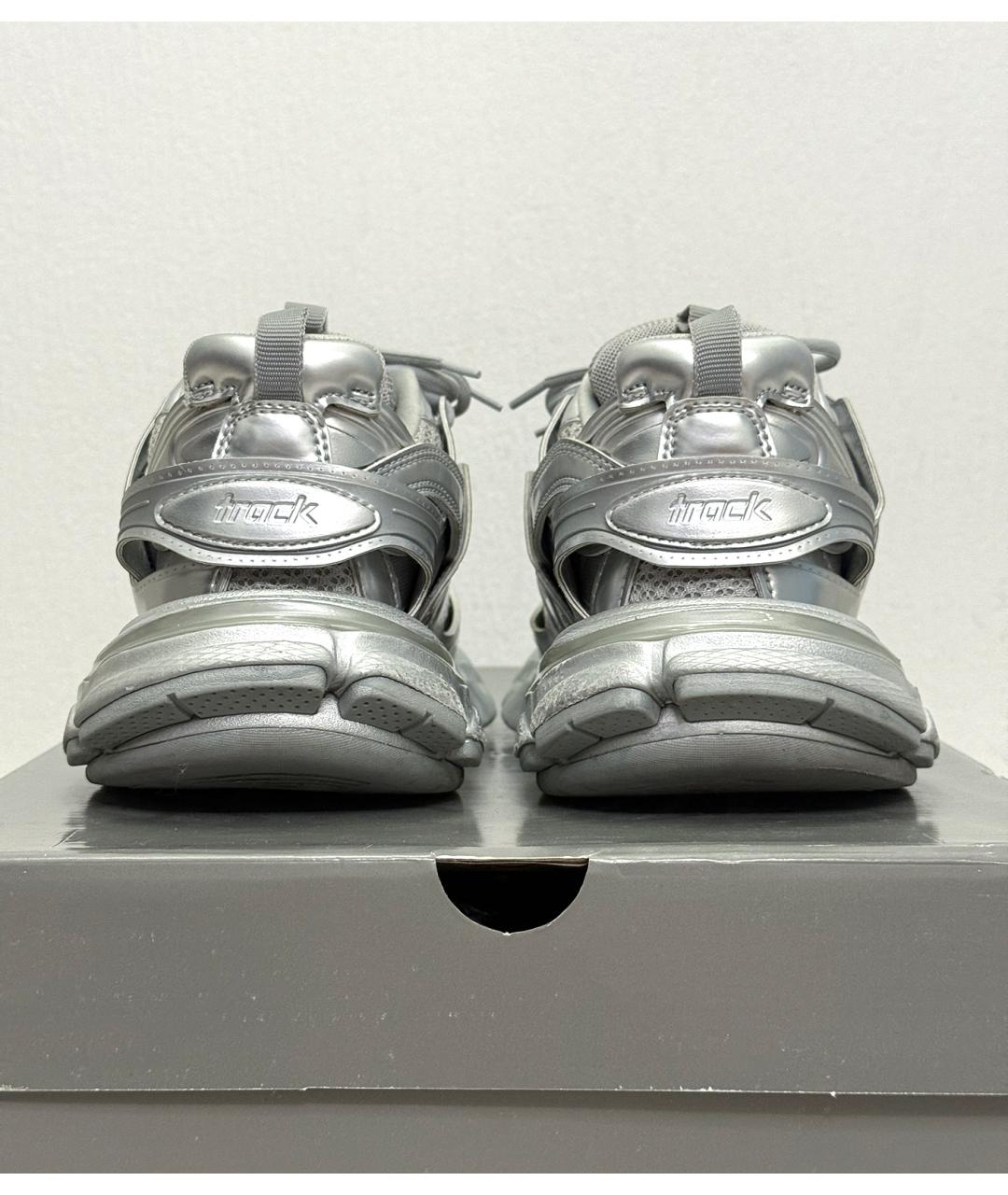 BALENCIAGA Серебряные текстильные кроссовки, фото 7