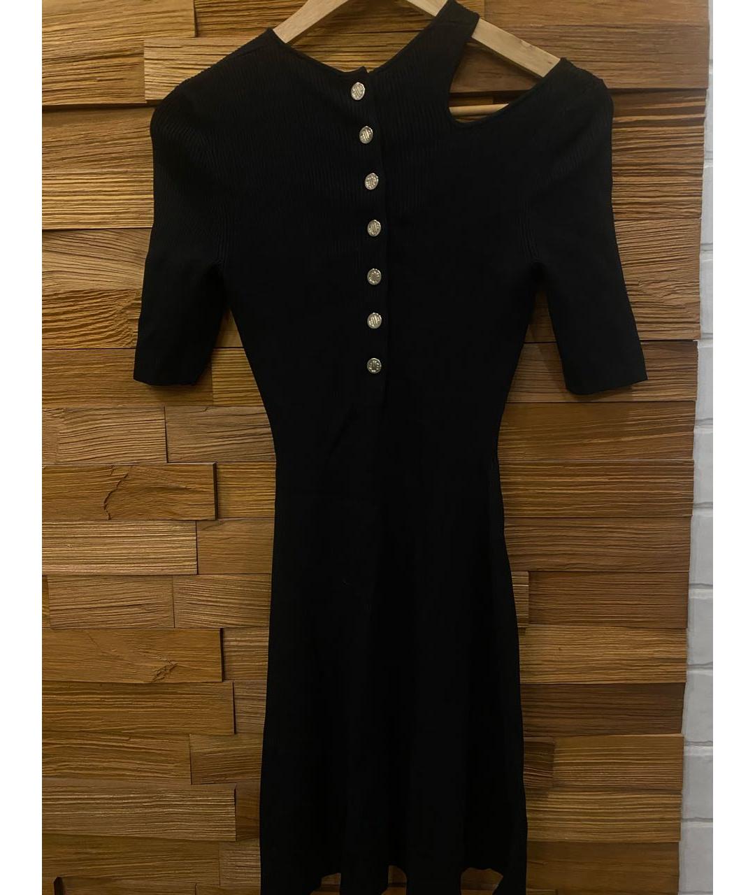 MAJE Черное вискозное повседневное платье, фото 4