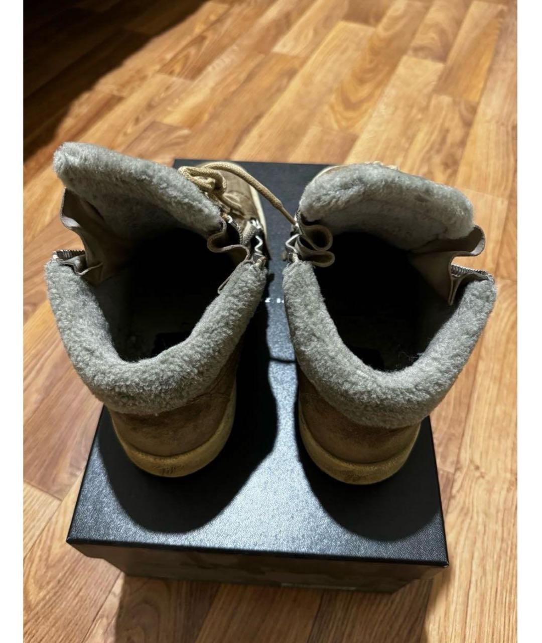 GIUSEPPE ZANOTTI DESIGN Коричневые замшевые кеды, фото 4