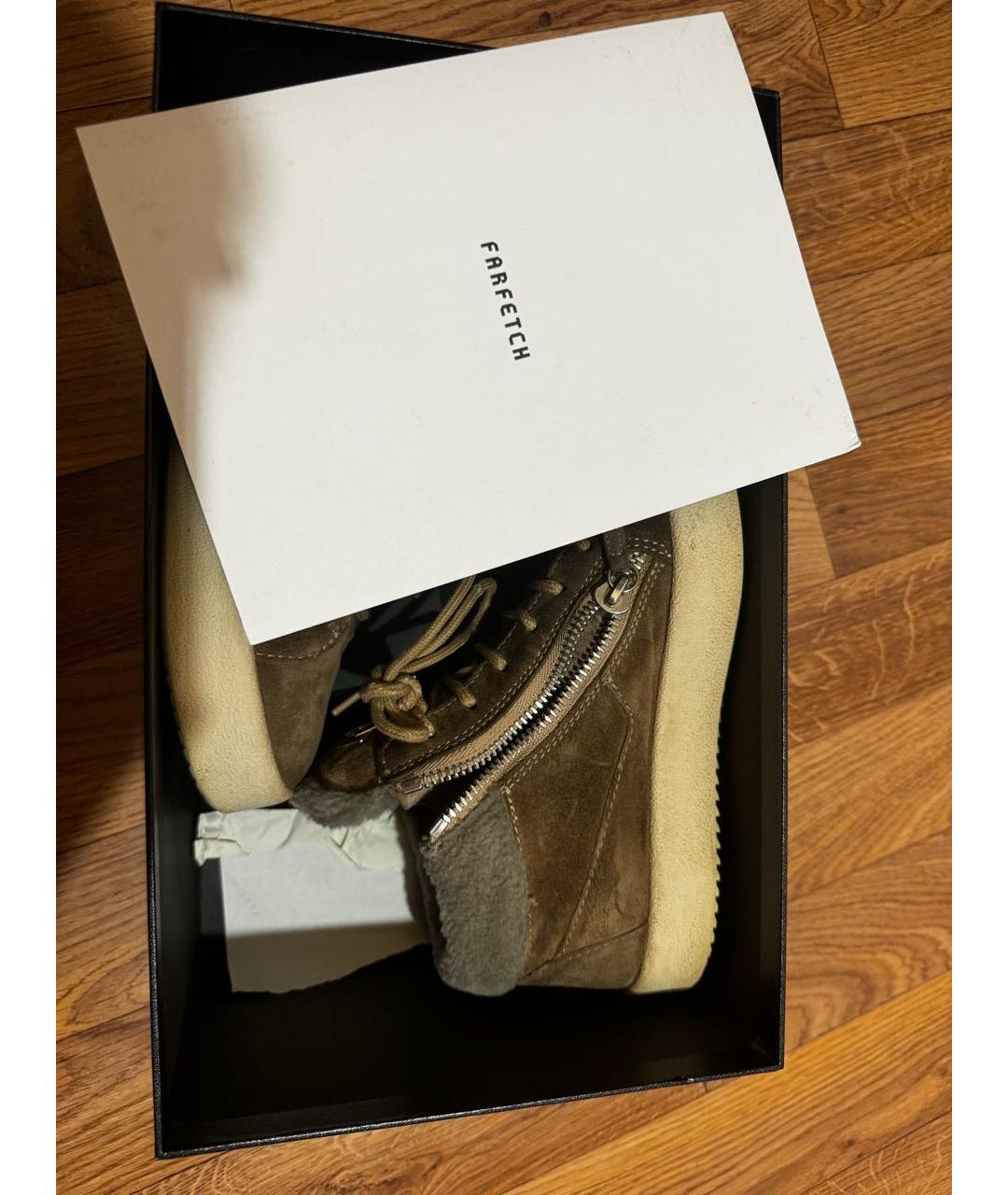 GIUSEPPE ZANOTTI DESIGN Коричневые замшевые кеды, фото 5